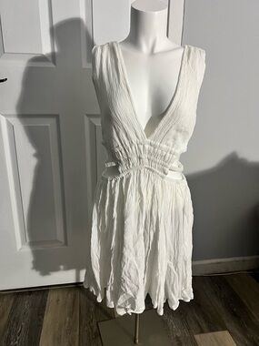 Windsor White Plunging V-Neck Cutout Mini Dress